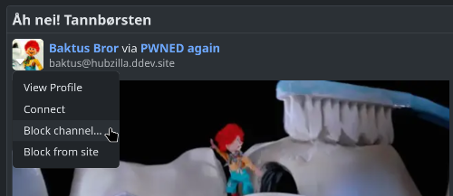 Screenshot of new avatar menu.